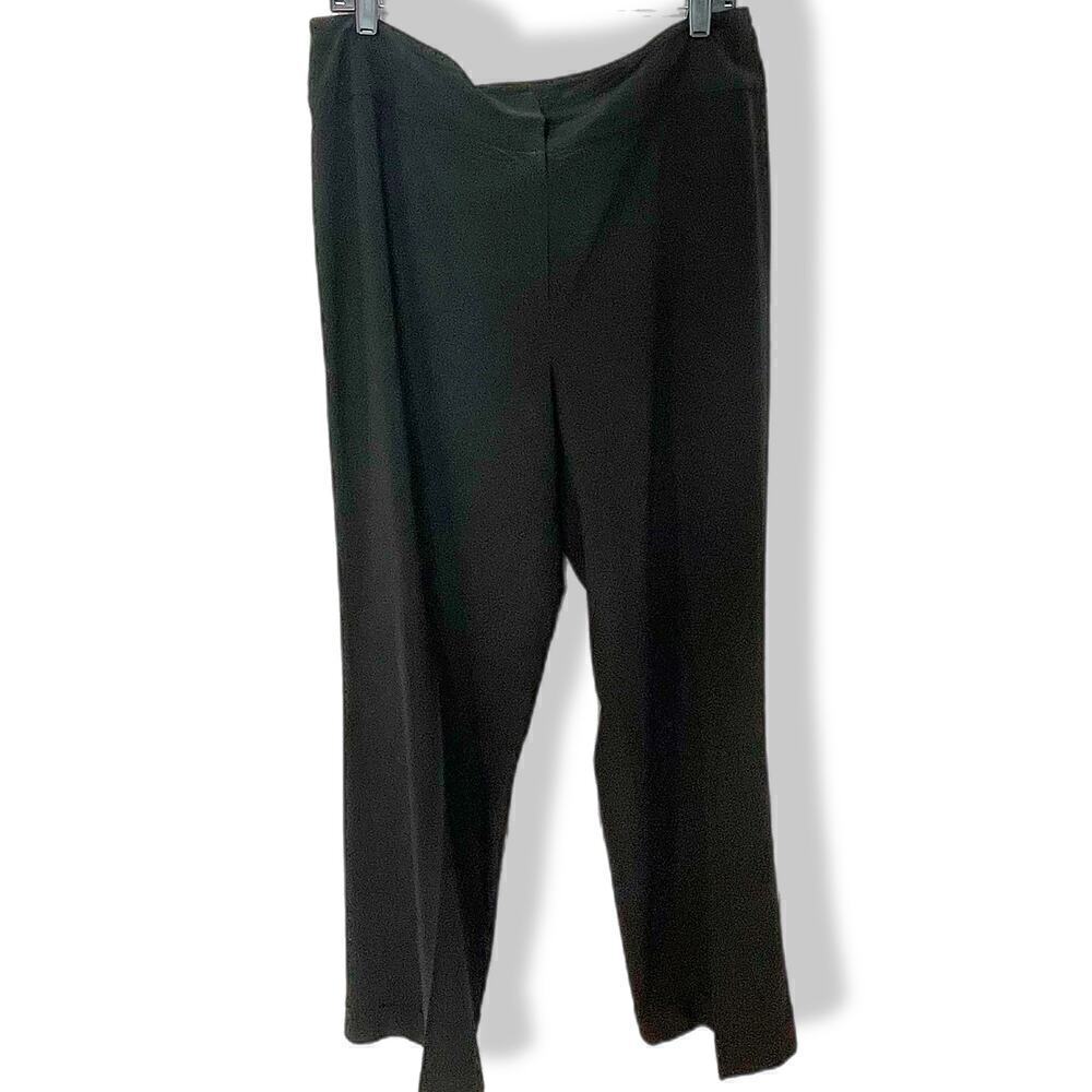 Anne Klein dress pants slacks trouser black stretch 14